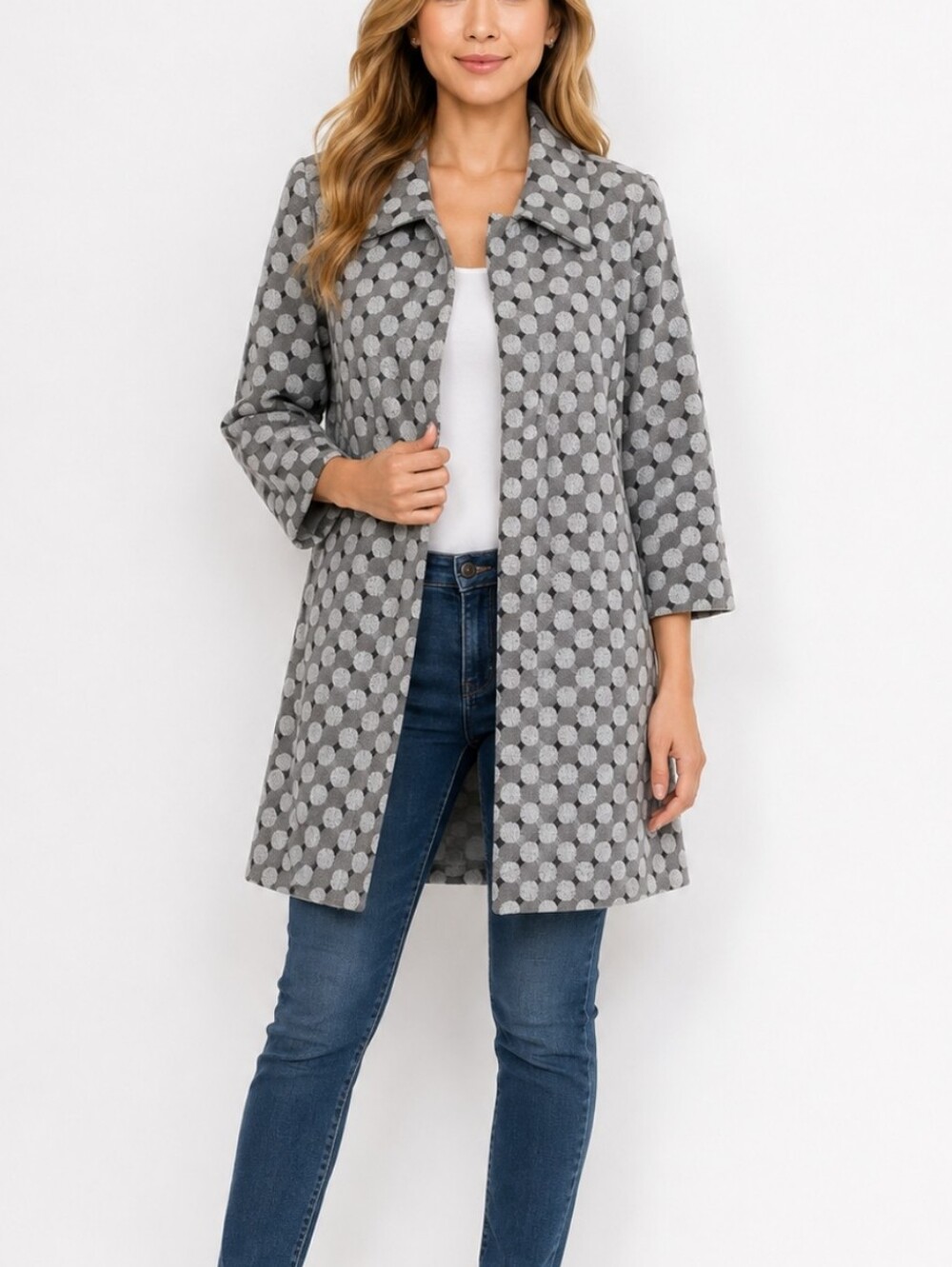 BCBG Paris~Women's Sz 2~Polka Dot Trench Coat NWT.